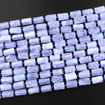 Natural Blue Lace Agate Tube Beads 15.5" Strand