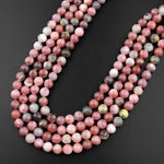 Natural Autumn Jasper 6mm 8mm Smooth Round Beads Salmon Peach Stone 15.5" Strand