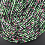 Natural Ruby Zoisite 4mm Faceted Rondelle Beads Micro Laser Diamond Cut Gemstone 16" Strand