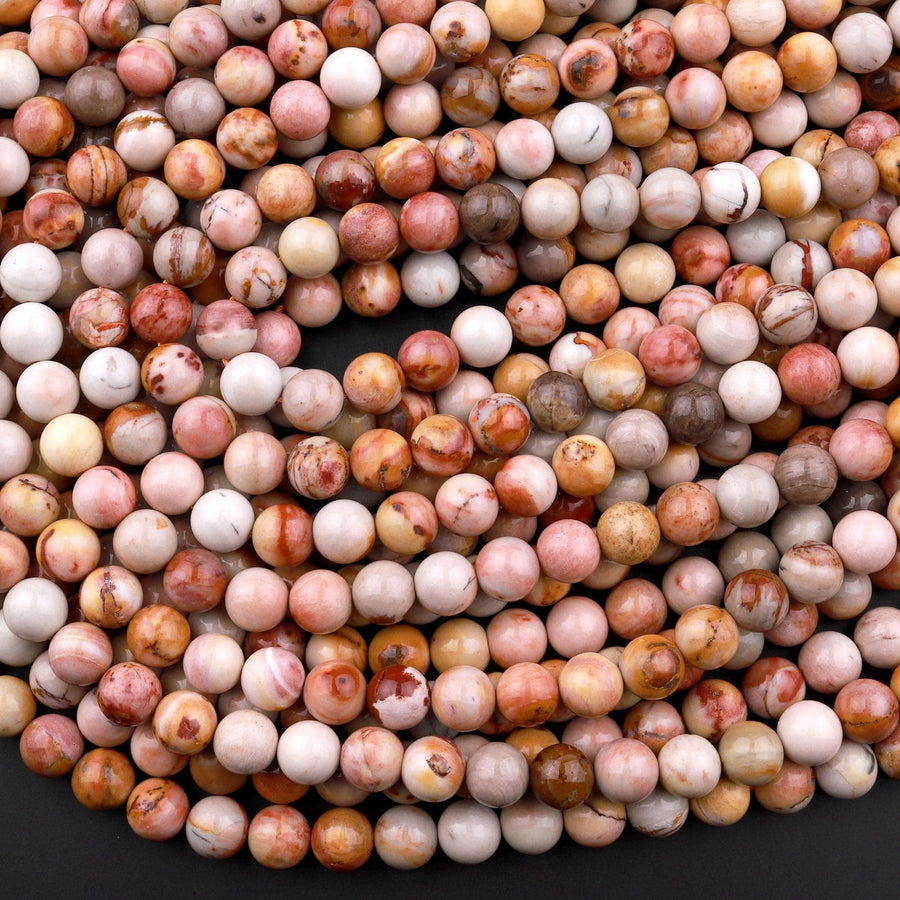 Rare Natural Hidden Valley Jasper (Idaho) 6mm 8mm 10mm Round Beads 15.5" Strand