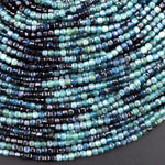 Natural Paraiba Blue Tourmaline Faceted 2mm 3mm Cube Square Beads Gemstone 15.5" Strand