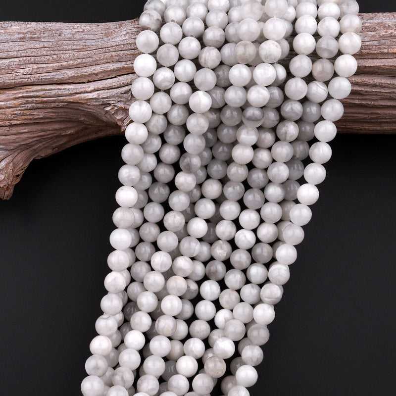 Natural White Crazy Lace Agate Beads 4mm 6mm 8mm 10mm Round Beads 15.5" Strand