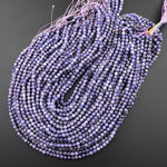 Faceted Natural Tanzanite Round Beads 5mm Micro Laser Cut Real Genuine Gemstone 15.5" Strand