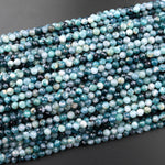 Natural Paraiba Blue Tourmaline Faceted 5mm Round Beads Indicolite Gemstone 15.5" Strand