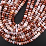 Natural Red Brecciated Jasper 8x5mm Rondelle Beads 15.5" Strand