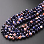Faceted Natural Brazilian Orange Sodalite 6mm 8mm 9mm 10mm Round Beads 15.5" Strand