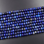 Natural Lapis 6mm 8mm Thick Rondelle Freeform Beads Stunning Genuine Blue Lapis Gemstone 15.5" Strand