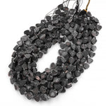Natural Black Druzy Heart Beads 10mm 12mm 15.5" Strand
