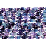 AAA Natural Green Purple Fluorite Long Oval Beads 20x10mm 15.5" Strand