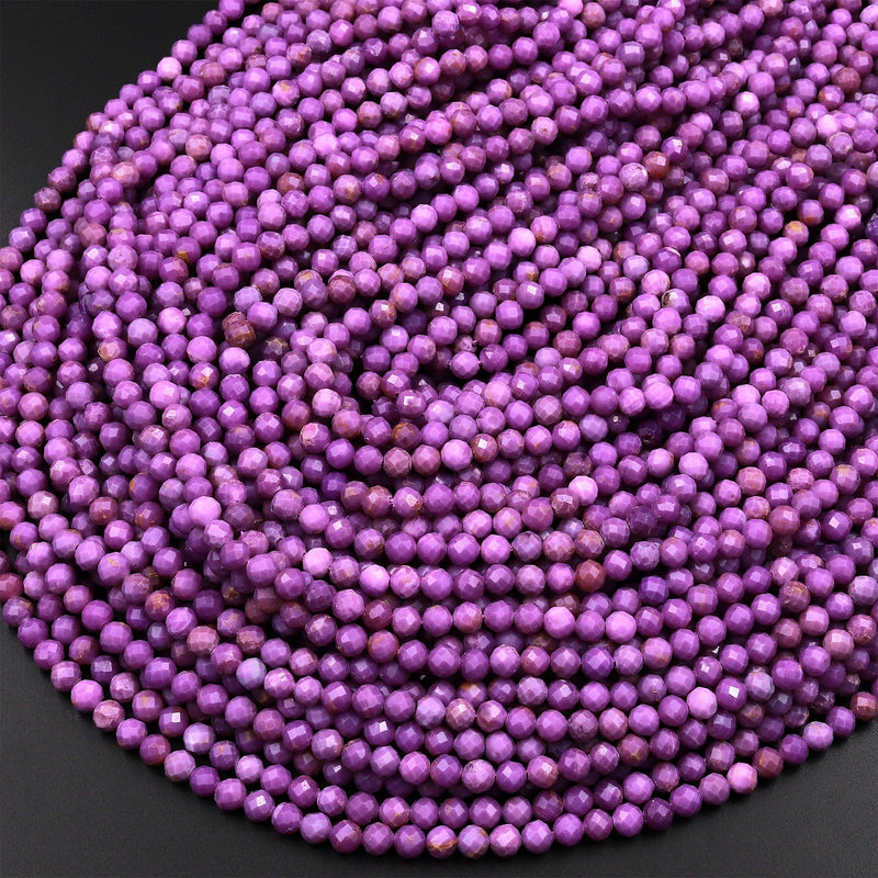 AAA Natural Phosphosiderite 4mm Round Beads Micro Faceted Gemstone 15.5" Strand
