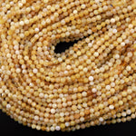 AA Faceted Natural African Yellow Opal 5mm 6mm Round Beads 15.5" Strand