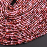 Real Genuine Natural Red Pink Spinel Faceted Cube Beads 2mm 3mm Multicolor Gemstone 15.5" Strand