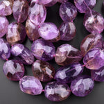 AAA Large Genuine Ametrine Faceted Nugget Beads Hand Cut Freeform Golden Purple Gemstone 15.5" Strand