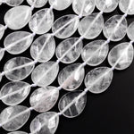 Real Natural Rock Crystal Quartz Faceted Teardrop Beads 15.5" Strand