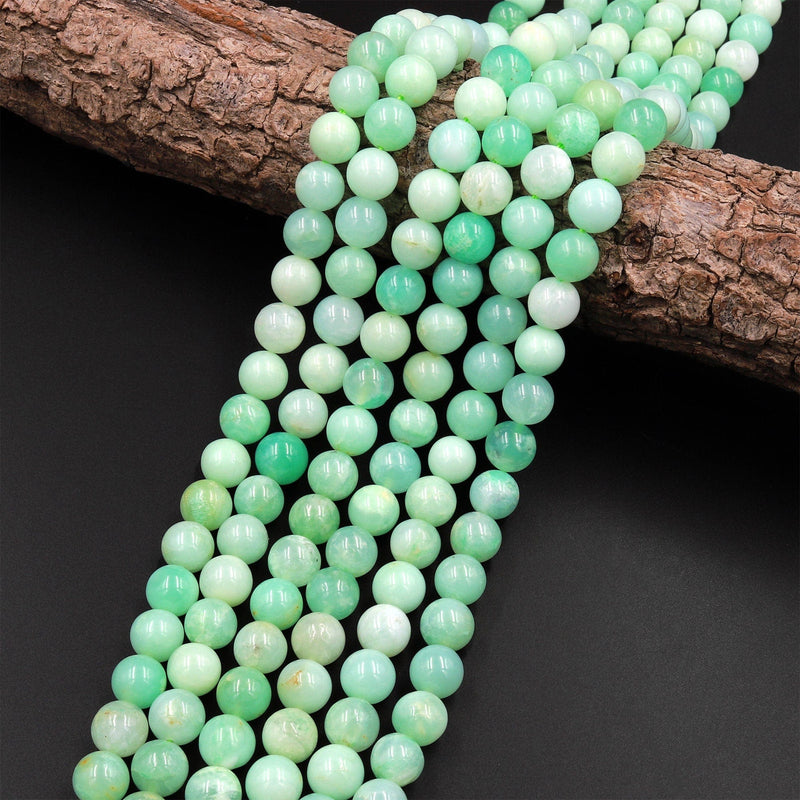 AAA Natural Green Chrysoprase Round Beads 6mm 8mm 10mm Beads 15.5" Strand