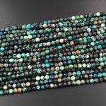 Faceted Genuine Natural Chrysocolla 6mm Round Beads 15.5" Strand