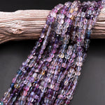 Faceted Natural Fluorite 8mm Coin Gemstone Beads 15.5" Strand