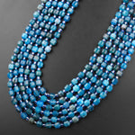 AAA Natural Apatite 6mm Rounded Beads Faceted Energy Prism Double Terminated Points 15.5" Strand