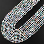 Natural Brazilian Amazonite Micro Faceted Round Beads 3mm Earthy Green Stone 15.5" Strand