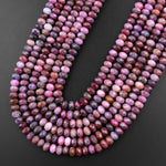 Real Genuine Natural Ruby Gemstone Faceted 6mm Rondelle Beads Plum Purple Pink Red Colors 15.5" Strand
