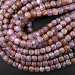 Rare Genuine Natural Auralite 23 Cacoxenite 8mm Faceted Cube Beads Powerful Healing Gemstone Oldest Crystal 15.5" Strand