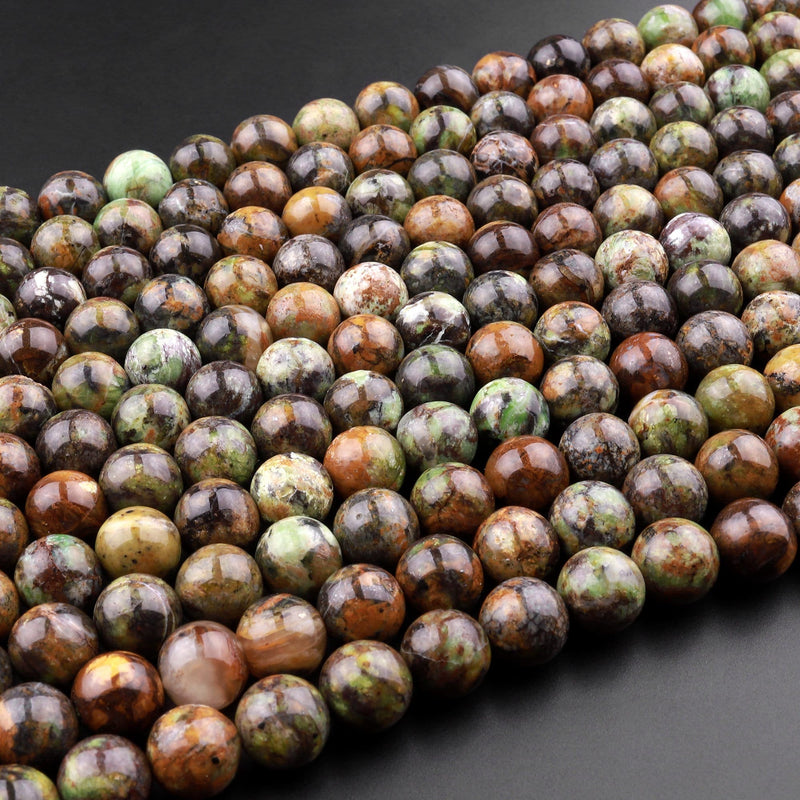Natural Australian Green Opal 6mm 8mm 10mm Round Beads 15.5" Strand
