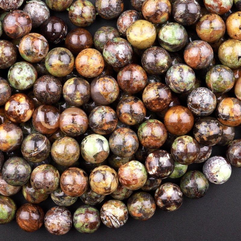 Natural Australian Green Opal 6mm 8mm 10mm Round Beads 15.5" Strand
