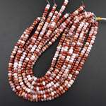 Natural Red Brecciated Jasper 8x5mm Rondelle Beads 15.5" Strand