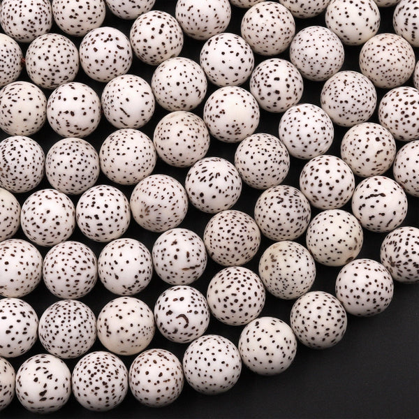 Natural Daemonorops Margaritae Round Beads 8mm 9mm "Star and Moon" Bodhi Seed Prayer Beads Meditation Mala Making 15.5" Strand