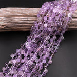 Natural Purple Amethyst Faceted 8mm Rounded Teardrop Briolette Beads Super Clear Gemstone 15.5" Strand