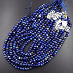 Natural Lapis 6mm 8mm Thick Rondelle Freeform Beads Stunning Genuine Blue Lapis Gemstone 15.5" Strand