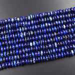 Natural Lapis 6mm 8mm Rondelle Freeform Beads Stunning Genuine Blue Lapis Gemstone 15.5" Strand