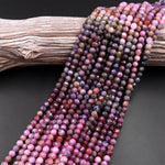 Genuine Natural Mauve Purple Pink Ruby Gemstone Faceted 6mm Round Beads 15.5" Strand