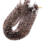 AAA Natural Smoky Quartz Faceted 6mm 8mm Cube Beads Micro Faceted Laser Diamond Cut 15.5" Strand