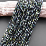 Natural Paraiba Blue Tourmaline Faceted 4mm Round Beads Indicolite Gemstone 15.5" Strand