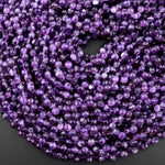 Natural Purple Amethyst Faceted 6mm Rounded Teardrop Briolette Beads Gemstone 15.5" Strand