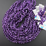 Natural Purple Amethyst Faceted 6mm Rounded Teardrop Briolette Beads Gemstone 15.5" Strand