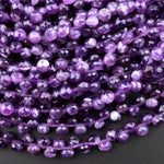 Natural Purple Amethyst Faceted 6mm Rounded Teardrop Briolette Beads Gemstone 15.5" Strand