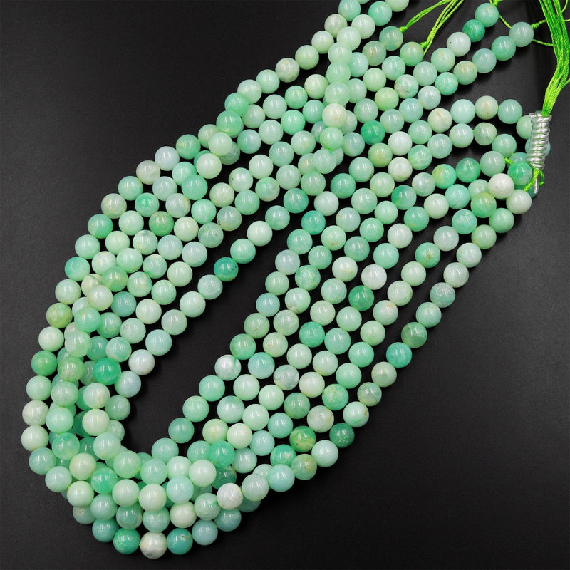 AAA Natural Green Chrysoprase Round Beads 6mm 8mm 10mm Beads 15.5" Strand