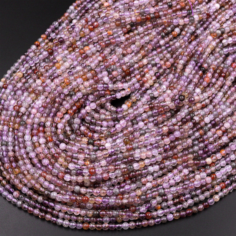 Rare Natural Auralite 23 Cacoxenite Gemstone 3mm Round Beads Powerful Healing Gemstone World’s Oldest Crystal 15.5" Strand