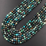 Faceted Genuine Natural Chrysocolla 6mm Round Beads 15.5" Strand