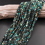 Faceted Genuine Natural Chrysocolla 6mm Round Beads 15.5" Strand