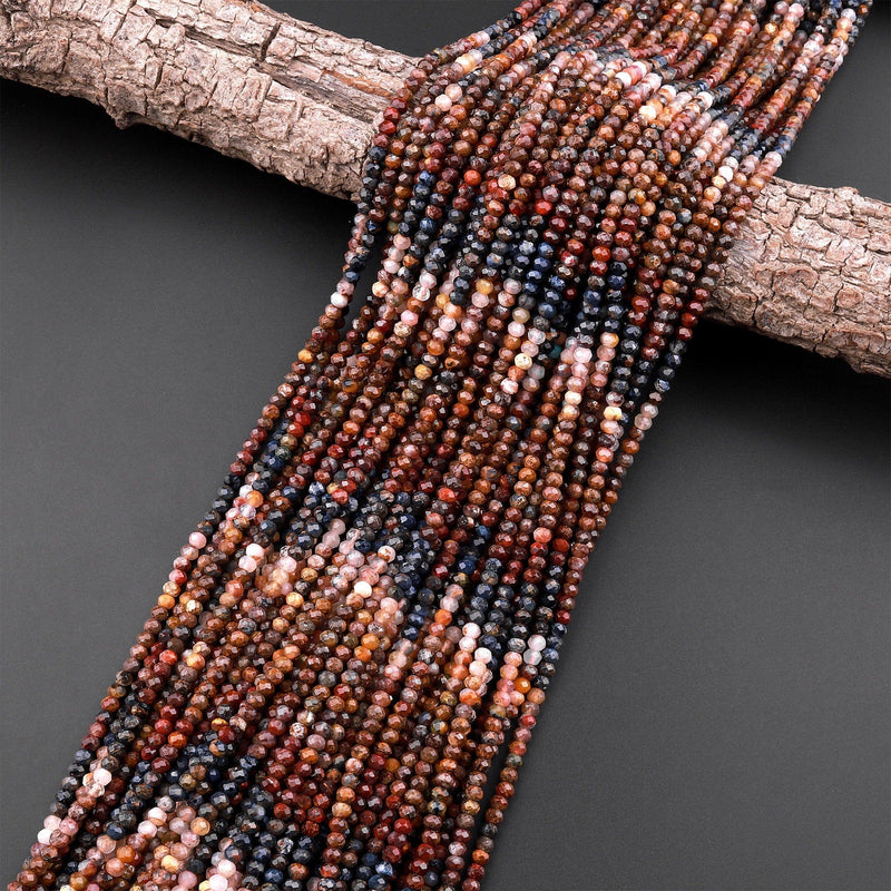 Genuine African Pietersite Faceted 4mm Rondelle Beads Natural Brown Gold Blue Gemstone from Namibia South Africa 15.5" Strand