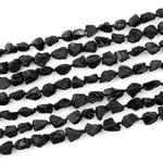 Genuine Natural Black Spinel 10mm Freeform Nugget Beads Gemstone 15.5" Strand