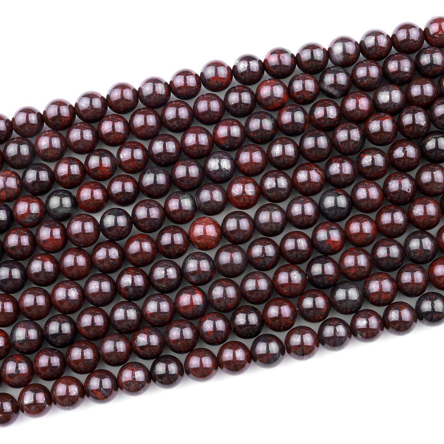 Natural Red Tiger Iron 4mm 6mm  8mm 10mm Round Beads 15.5" Strand