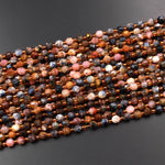 Natural Pietersite 6mm Rounded Beads Faceted Energy Prism Double Terminated Point From South Africa 15.5" Strand