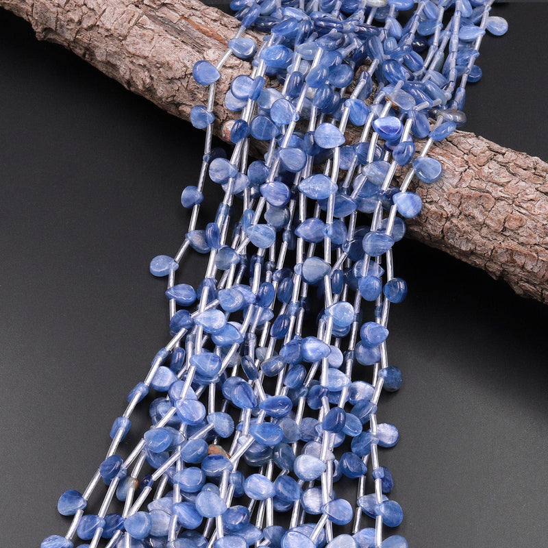 Natural Blue Kyanite Teardrop Beads 9x7mm Good for Earrings 15.5" Strand