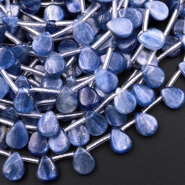 Natural Blue Kyanite Teardrop Beads 9x7mm Good for Earrings 15.5" Strand