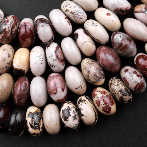 Natural Artistic Jasper 8mm 10mm Rondelle Beads Aka Wild Horse Picture Jasper 15.5" Strand