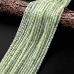 Natural Green Prehnite 4mm Heishi Rondelle Beads 15.5" Strand
